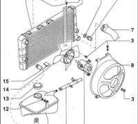 Схема установки вентилятора системы охлаждения Шкода Фелиция