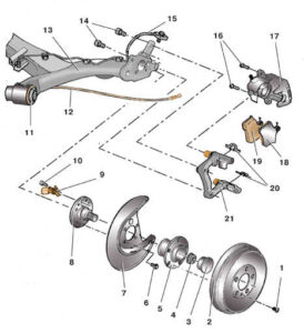 Тормозной механизм заднего колеса (дисковый) Шкода Фабия